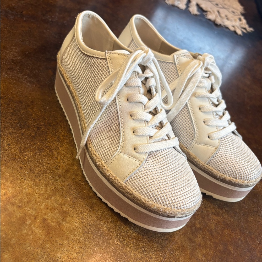 Women's Cream Platform Sneakers
